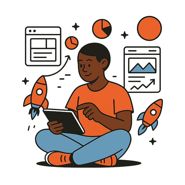 Illustration of a person working